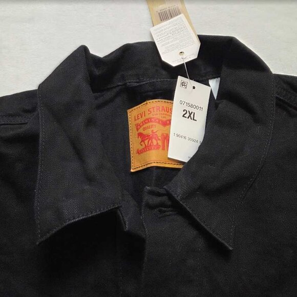 New 2X 3X Men's Levi's Trucker jean jacket in Berkman black denim - Picture 4 of 9